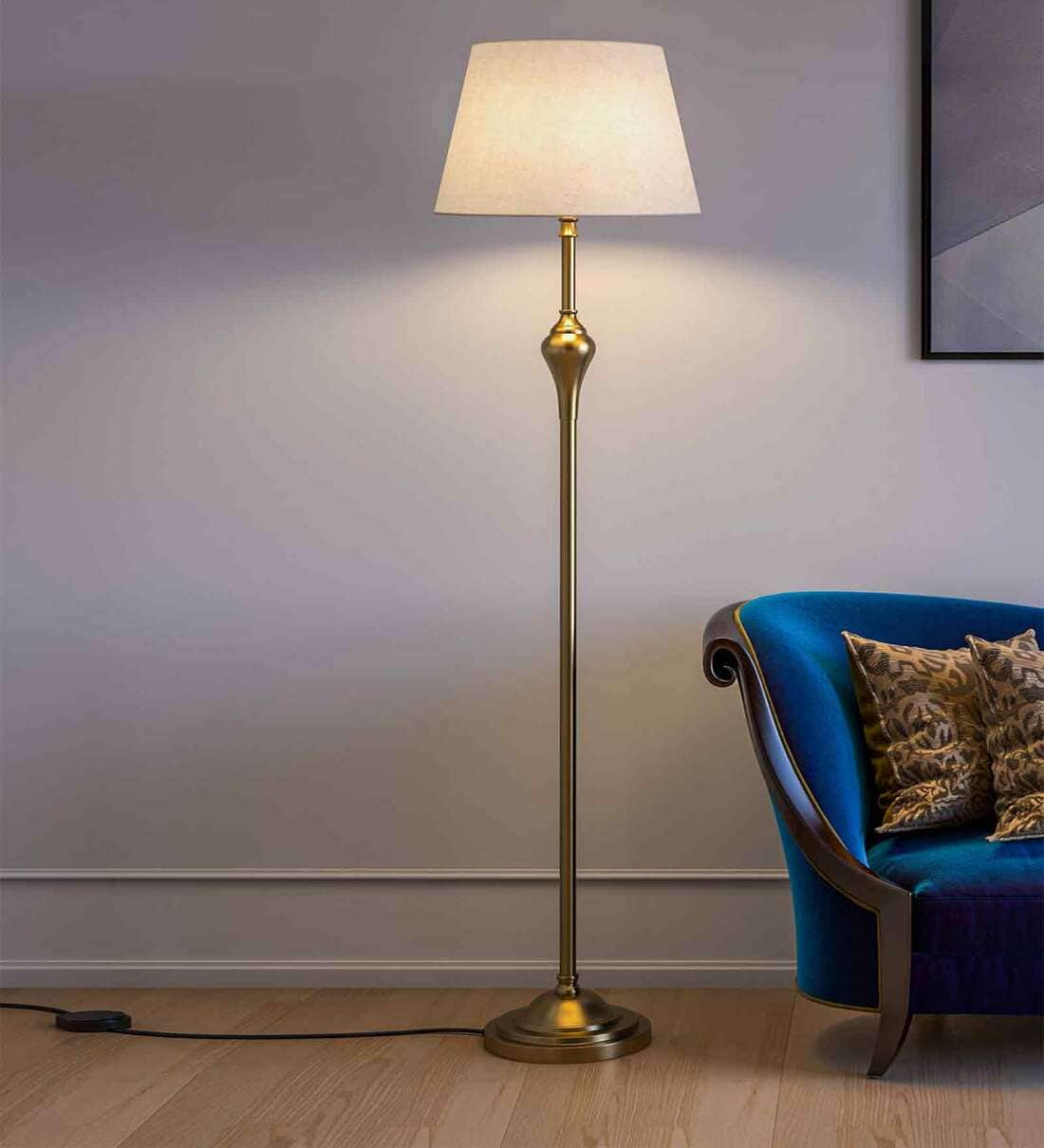 gold standing lamp shade