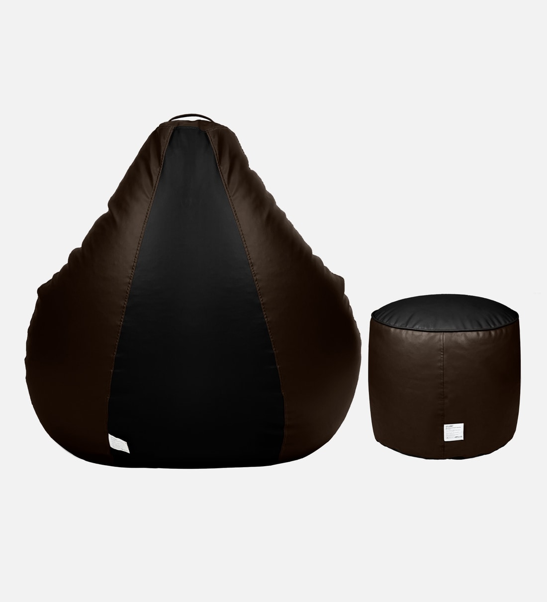 Buy Royal XXL Leatherette Bean Bag with Beans in Black & Brown Colour