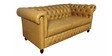 Viterbo Leatherette Chesterfield 2 Seater Sofa in Mustard Yellow Finish