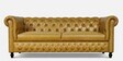 Viterbo Leatherette Chesterfield 2 Seater Sofa in Mustard Yellow Finish
