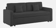 Rocky Fabric 3 Seater Pull Out Sofa Cum Bed In Charcoal Grey Colour With Storage