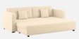 Rocky Fabric 3 Seater Pull Out Sofa Cum Bed In Ivory Beige Colour With Storage
