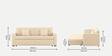 Rocky Fabric 3 Seater Pull Out Sofa Cum Bed In Ivory Beige Colour With Storage
