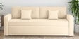 Rocky Fabric 3 Seater Pull Out Sofa Cum Bed In Ivory Beige Colour With Storage