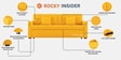 Rocky Fabric 3 Seater Pull Out Sofa Cum Bed In Ivory Beige Colour With Storage