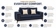 Rodeo Sal Wood 2 Seater Sofa In Blue Colour