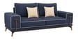 Rodeo Sal Wood 3 Seater Sofa In Blue Colour