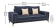 Rodeo Sal Wood 3 Seater Sofa In Blue Colour