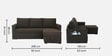 Rogelio Fabric LHS Pull Out Sofa Cum Bed In Chestnut Brown Colour With Storage