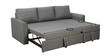 Rogelio Fabric LHS Pull Out Sofa Cum Bed In Slate Grey Colour With Storage
