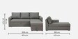 Rogelio Fabric LHS Pull Out Sofa Cum Bed In Slate Grey Colour With Storage