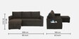 Rogelio Fabric RHS Pull Out Sofa Cum Bed In Chestnut Brown Colour With Storage