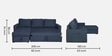Rogelio Fabric RHS Pull Out Sofa Cum Bed In Navy Blue Colour With Storage