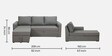 Rogelio Fabric RHS Pull Out Sofa Cum Bed In Slate Grey Colour With Storage