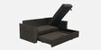 Rogelio Fabric LHS Pull Out Sofa Cum Bed In Chestnut Brown Colour With Storage