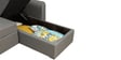 Rogelio Fabric LHS Pull Out Sofa Cum Bed In Slate Grey Colour With Storage