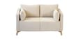 Roma Velvet  2 Seater Sofa In Cream Colour