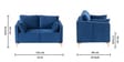 Roma Velvet 2 Seater Sofa In Navy Blue Colour