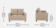 Roman Fabric 2 Seater Sofa In Neo Beige Colour Roman Fabric 2 Seater Sofa In Neo Beige Colour