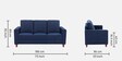 Roman Fabric 3 Seater Sofa In Cobalt Blue Colour Roman Fabric 3 Seater Sofa In Cobalt Blue Colour