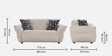 Romania Fabric 2 Seater Sofa In Frosty white Colour