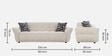 Romania Fabric 3 Seater Sofa In Frosty white Colour