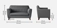 Rome Fabric 2 Seater Sofa In Grey Color