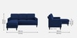 Romie Fabric RHS Sectional Sofa ( 2+ Lounger) in Royal Blue Colour