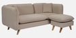 Romina Fabric LHS Sectional Sofa (2 + Lounger) In Beige Colour