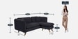 Romina Fabric LHS Sectional Sofa (2 + Lounger) In Charcoal Grey Colour