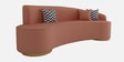 Romona Boucle Fabric 3 Seater Curve Sofa In Plum Peach Colour
