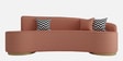 Romona Boucle Fabric 3 Seater Curve Sofa In Plum Peach Colour