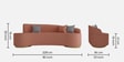 Romona Boucle Fabric 3 Seater Curve Sofa In Plum Peach Colour