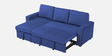 Rossary Fabric Sofa Cum Bed in Navy Blue Colour with Storage