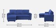 Rossary Fabric Sofa Cum Bed in Navy Blue Colour with Storage