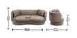 Rosy Arc 3 Seater Sofa In Brown Color