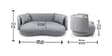 Rosy Arc 3 Seater Sofa In Grey Boucle Color