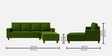 Roman Fabric LHS Sectional Sofa In Forest Green Colour Roman Fabric LHS Sectional Sofa In Forest Green Colour