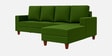 Roman Fabric LHS Sectional Sofa In Forest Green Colour Roman Fabric LHS Sectional Sofa In Forest Green Colour