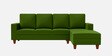 Roman Fabric LHS Sectional Sofa In Forest Green Colour Roman Fabric LHS Sectional Sofa In Forest Green Colour
