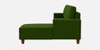 Roman Fabric LHS Sectional Sofa In Forest Green Colour Roman Fabric LHS Sectional Sofa In Forest Green Colour