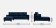 Roman Fabric RHS Sectional Sofa In Dark Blue Colour Roman Fabric RHS Sectional Sofa In Dark Blue Colour
