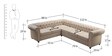 Royal Fabric Corner Sofa in Beige Colour in C Shape