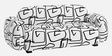 Royale Abstract Linear 2 Seater Polyester Upholstered Sofa 