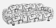 Royale Abstract Linear 3 Seater Polyester Upholstered Sofa 