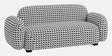 Royale Contemporary Houndstooth 2 Seater Polyester Upholstered Sofa In Geometric Pattern