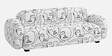 Royale Abstract Line Art  Contemporary Muse 3 Seater Polyester Upholstered Sofa 