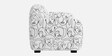 Royale Abstract Line Art  Contemporary Muse 3 Seater Polyester Upholstered Sofa 