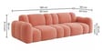 Royale Teak Wood Upholstered Sofa In Light Pink Colour Royale Teak Wood Upholstered Sofa In Light Pink Colour