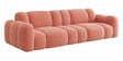 Royale Teak Wood Upholstered Sofa In Light Pink Colour Royale Teak Wood Upholstered Sofa In Light Pink Colour